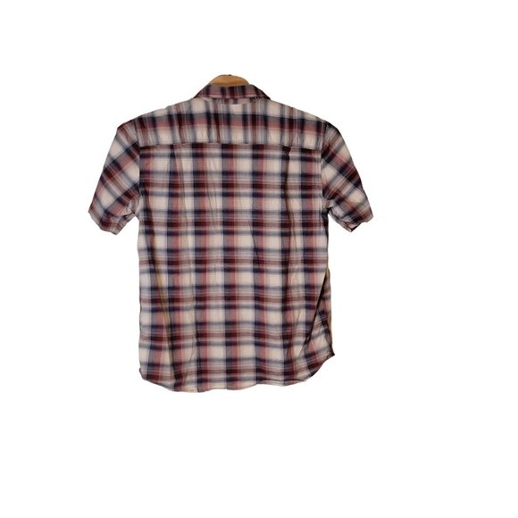 Carhartt Relaxed Fit Button Up Shirt Plaid 2 Pocket Size XL‎ Men's Burgandy Blue - Picture 3 of 6